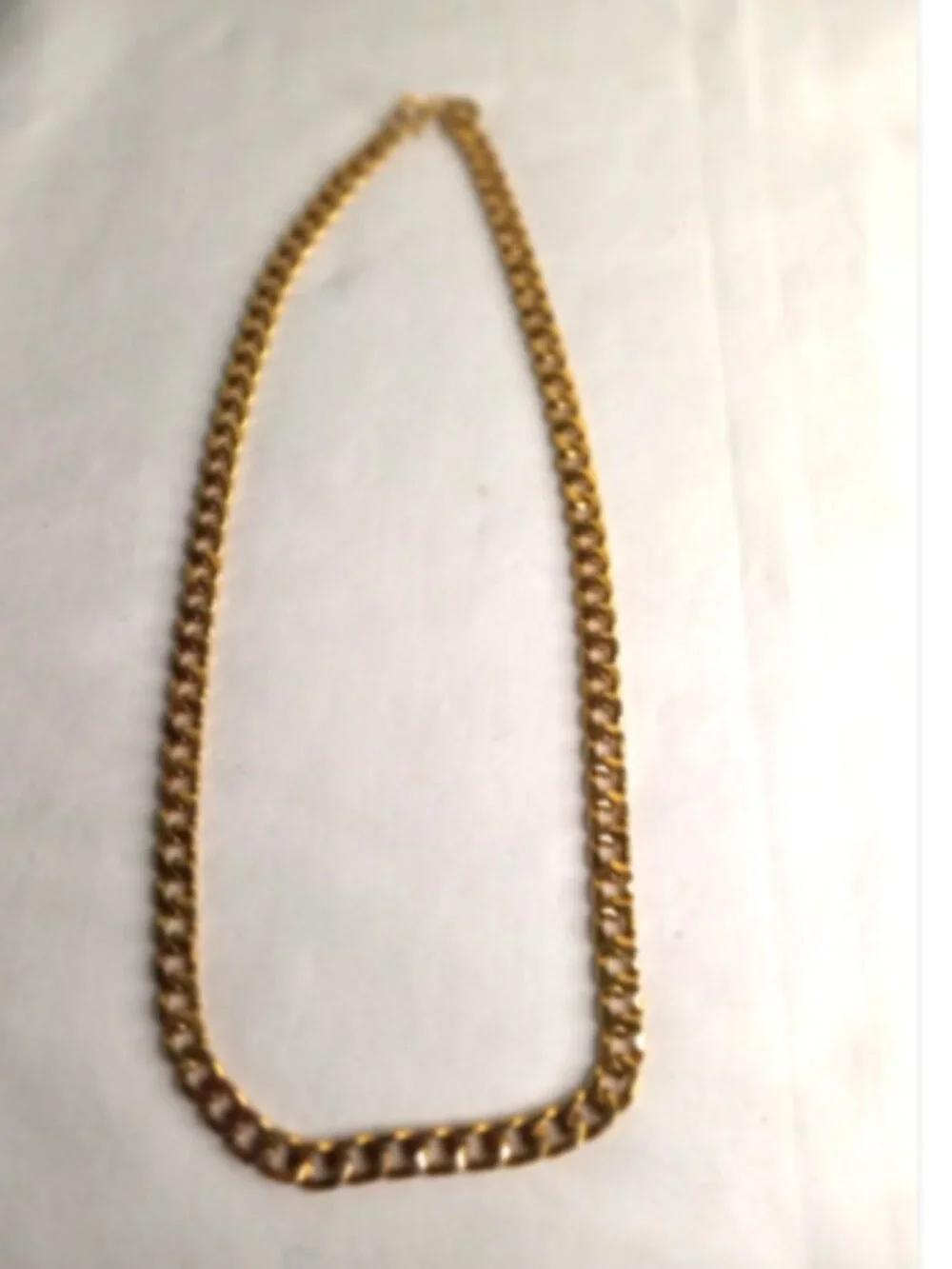 Gold Tone Cuban Link Chain Necklace 24